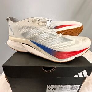 Adidas Adizero Boston 12 W in White and Blue